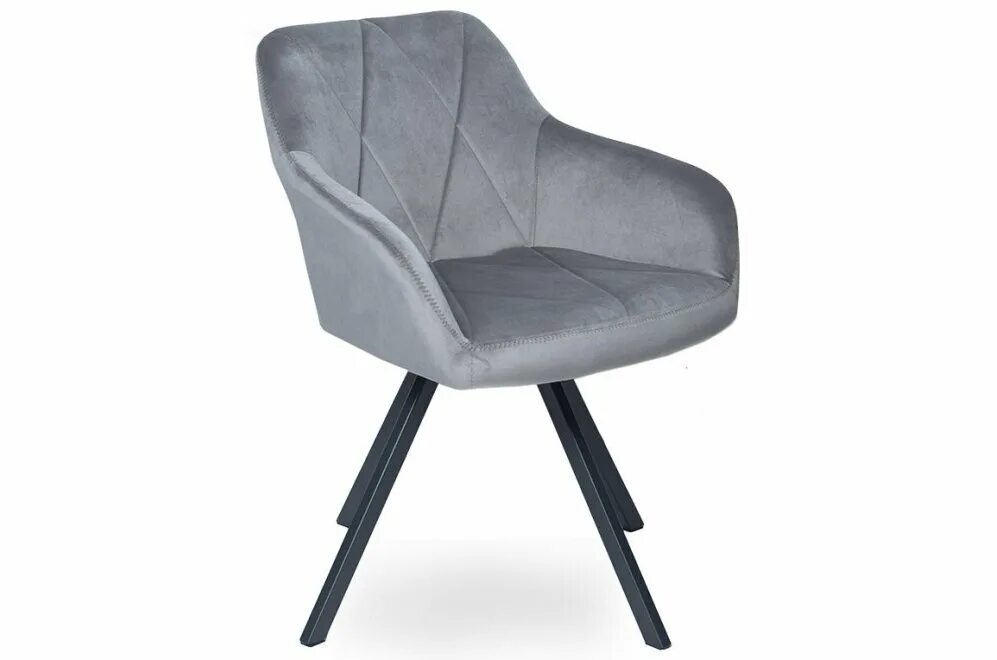 Кухонные кресла фото Кресло Фродо бархат grey 8167-55 / black - купить в Санкт-Петербурге по цене 12 