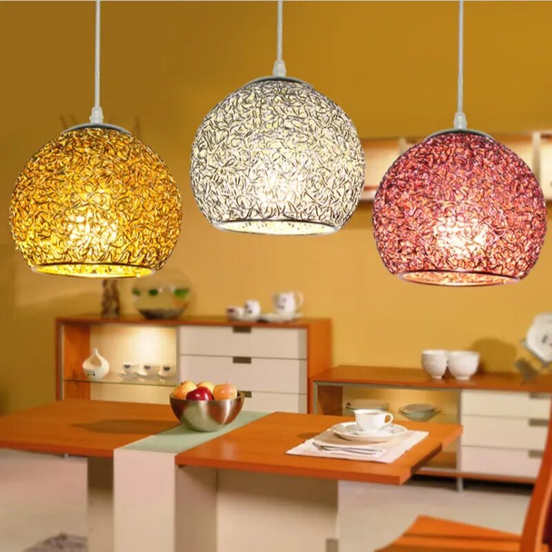 Кухонные люстры фото Современный крепкий Алюминиевый шар, подвесной светильник, винтажный светодиодны