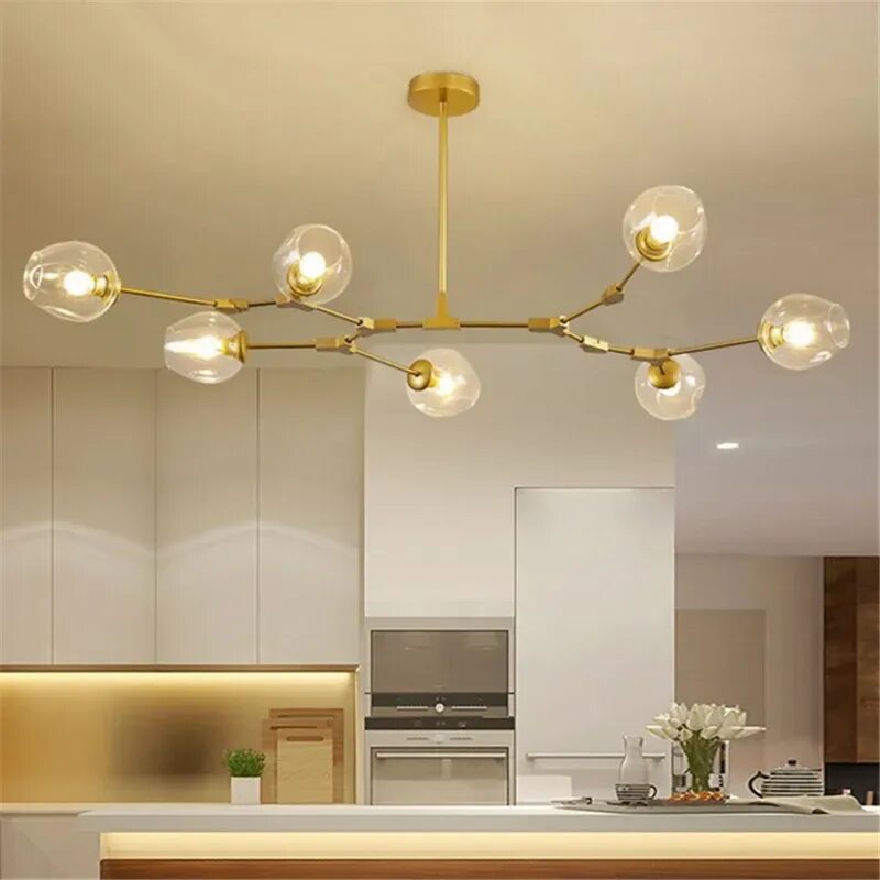 Кухонные люстры фото Пост-модерн люстра промышленная лампа стеклянные Пузырьковые люстры освещение дл