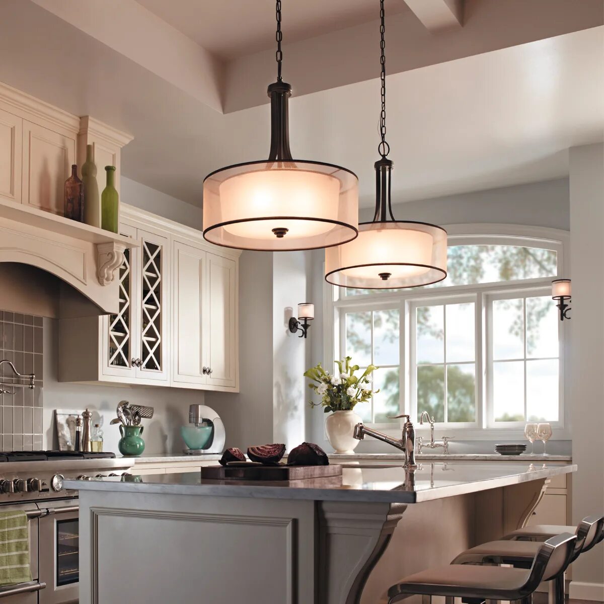 Кухонные люстры фото Подвесной светильник Kichler Lacey KL-LACEY-P-L-MB - купить в Москве по выгодной