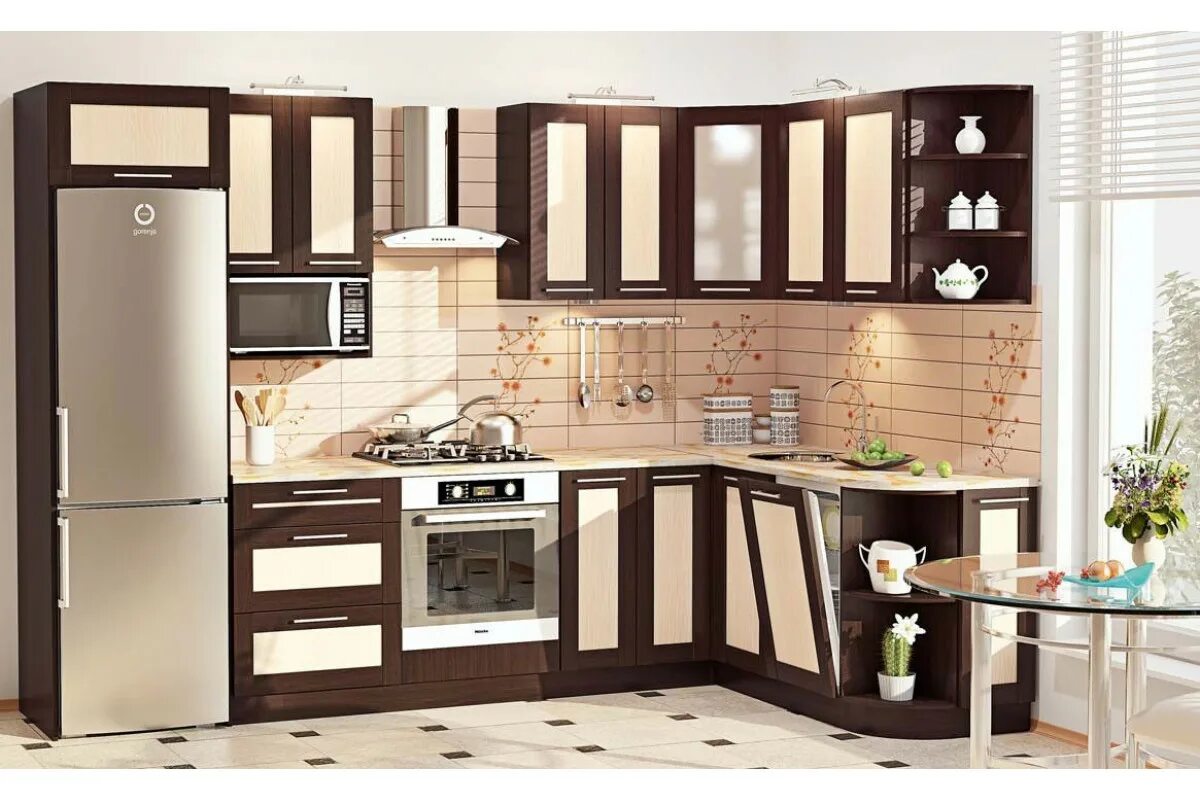 Кухонные мебели фото и цены Кухня Комфорт Престиж КХ-296 купить в Москве от производителя, цена 16600 руб. M