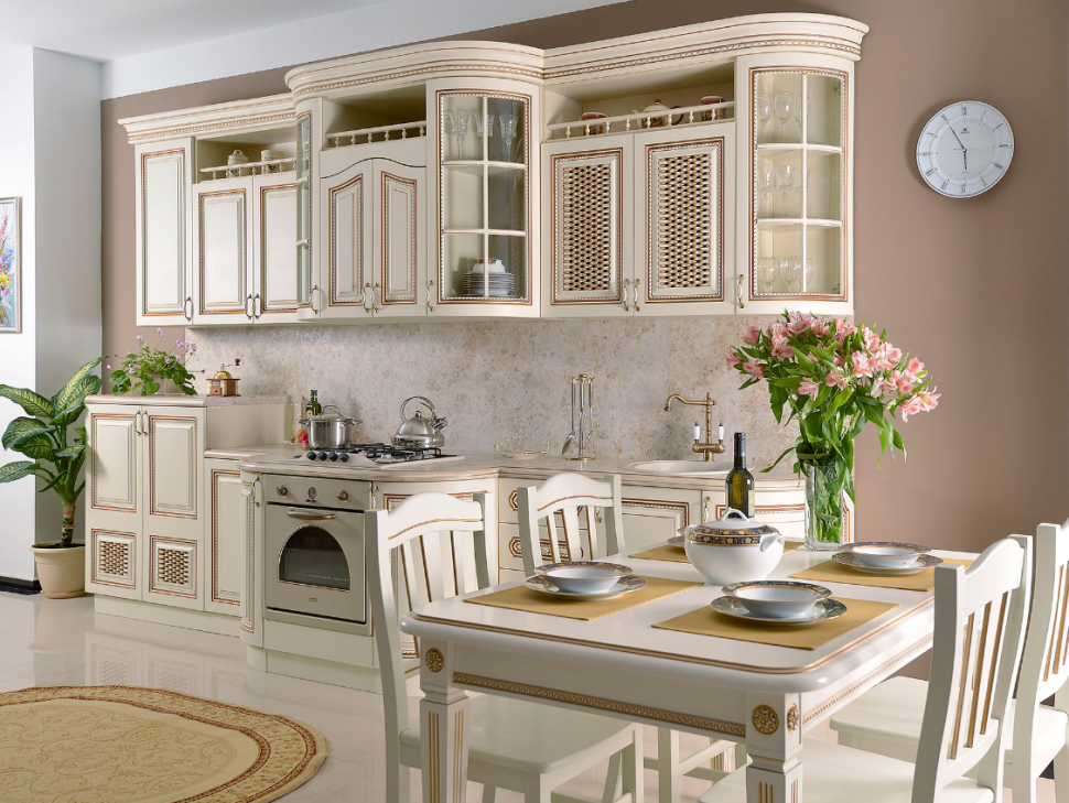 Кухонные мебели фото и цены Кухня Селена крем