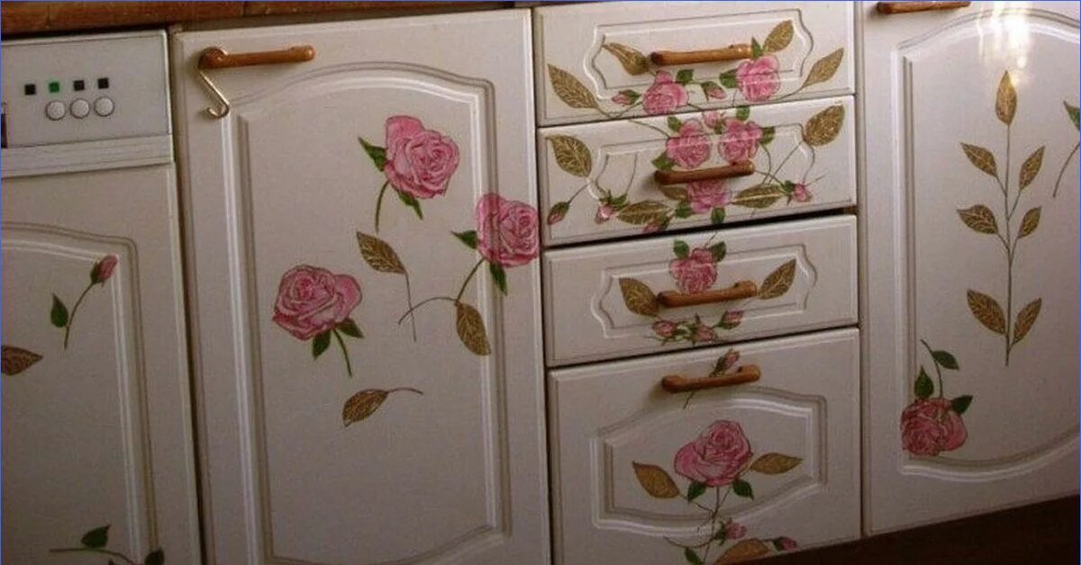 Кухонные мебели своими руками фото Декорируем старую кухонную мебель в технике декупаж