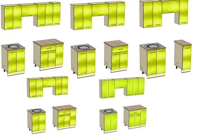 Кухонные модули фото Кухонные гарнитуры "Лайм" и "Ирис" от фабрики Мебельград