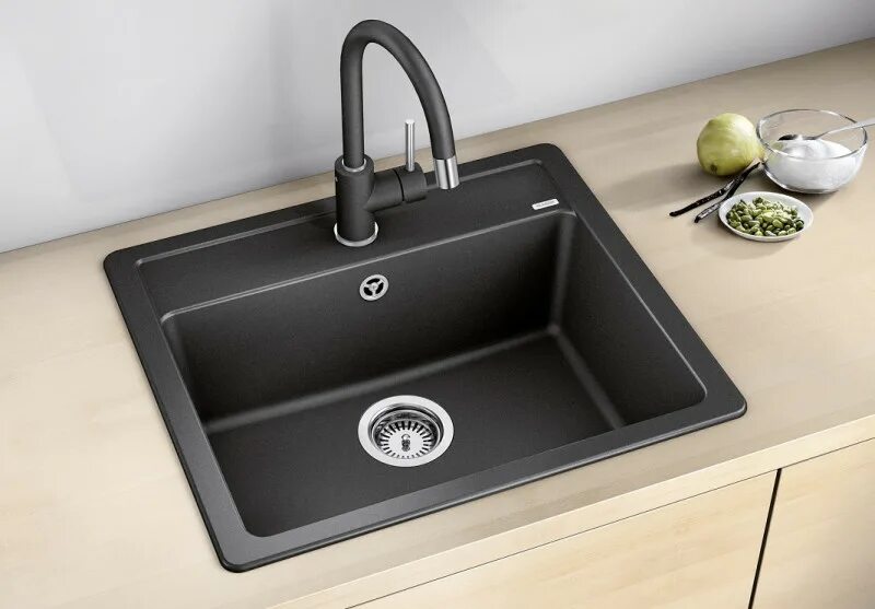 Кухонные мойки фото Комплект мойка Комплект мойка Blanco Legra 6 + смеситель Blanco Mida (гранит) в 