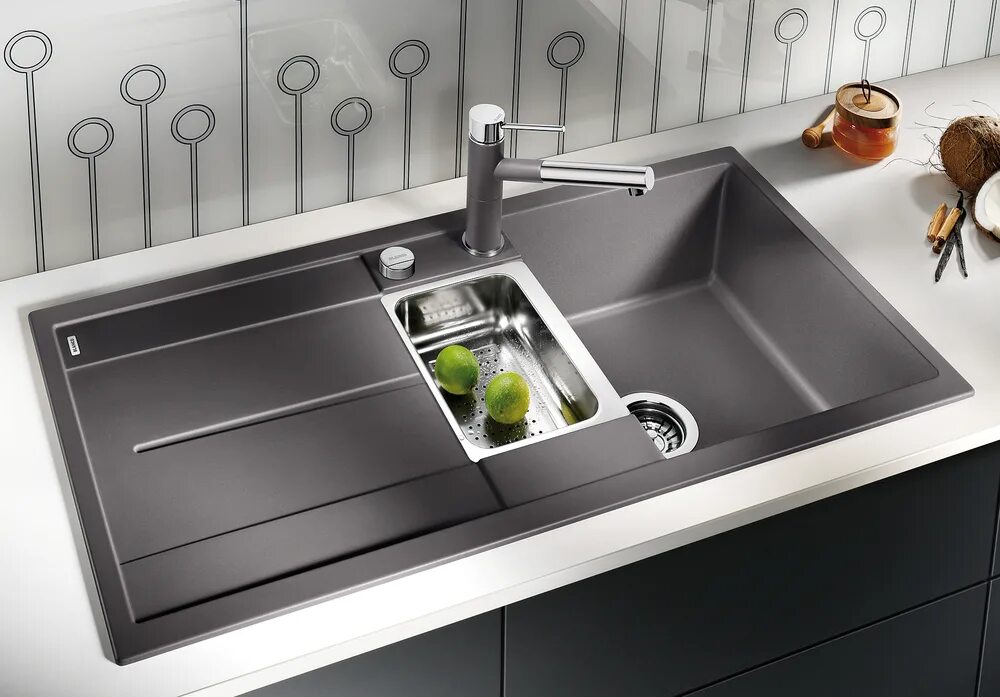 Кухонные мойки фото Кухонная мойка Blanco METRA 6S SILGRANIT PuraDur 520577, жемчужный по цене от 33