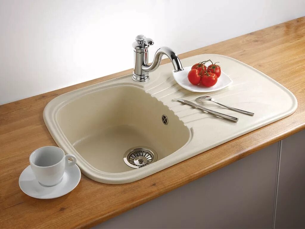 Кухонные мойки из искусственного камня фото Мраморная мойка Granicom G005 - купить в Екатеринбурге в интернет-магазине La-Va