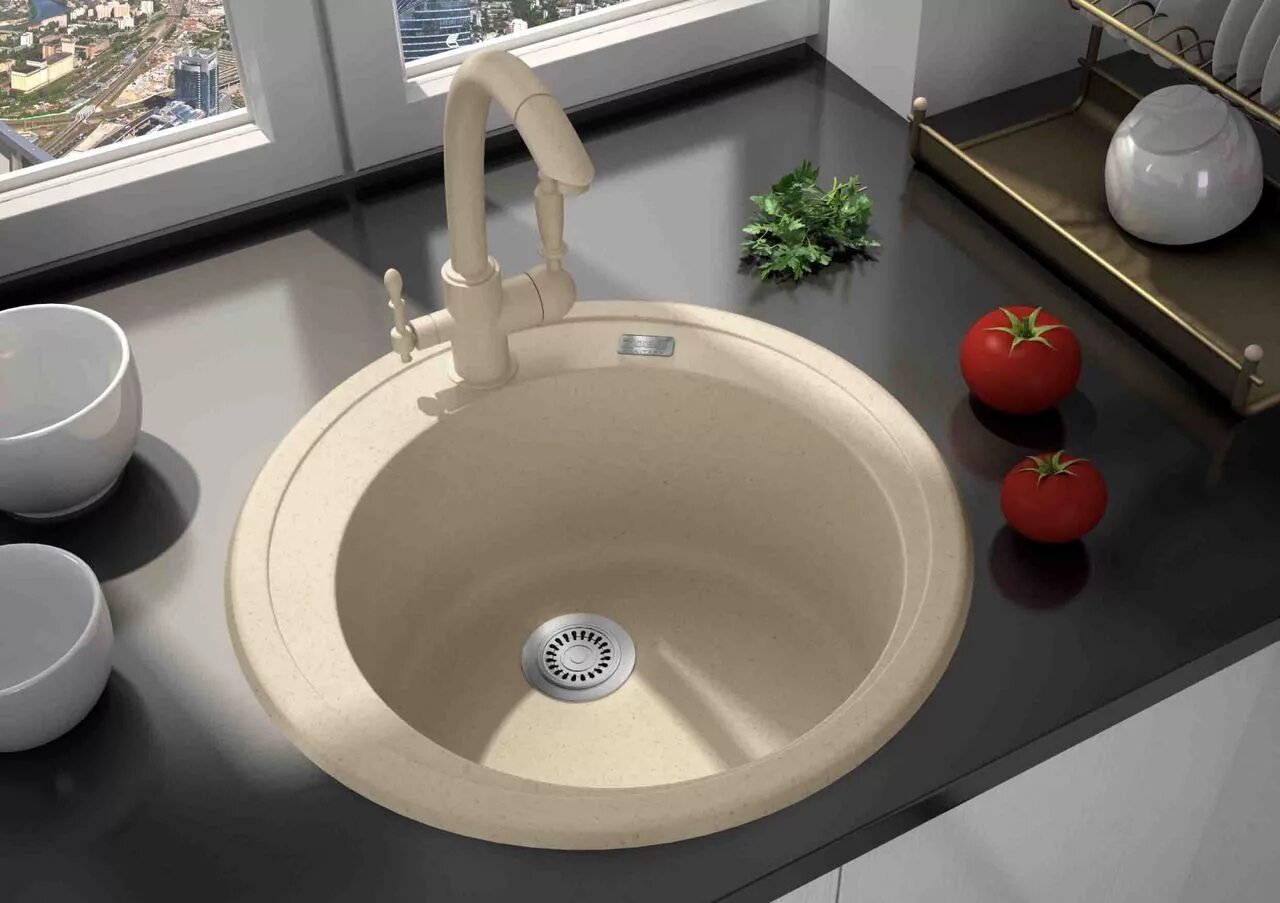 Кухонные мойки из искусственного камня фото Установка мойки - Установка мойки цена - Установка мойки на кухне