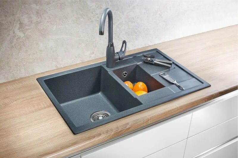 Кухонные мойки из искусственного камня фото Кухонная мойка Granula GR-7802