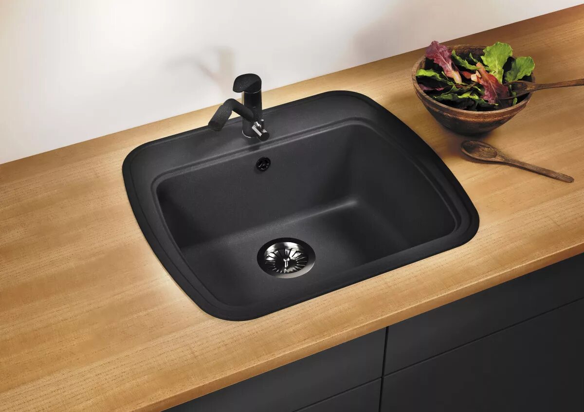 Кухонные мойки из камня фото Купить Polygran F 11 кухонная мойка черный 50 х 57 см за 0 руб. в Симферополе, К