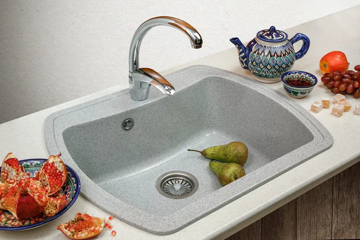 Кухонные мойки из камня фото Кухонная мойка Аделаида -- Granicom