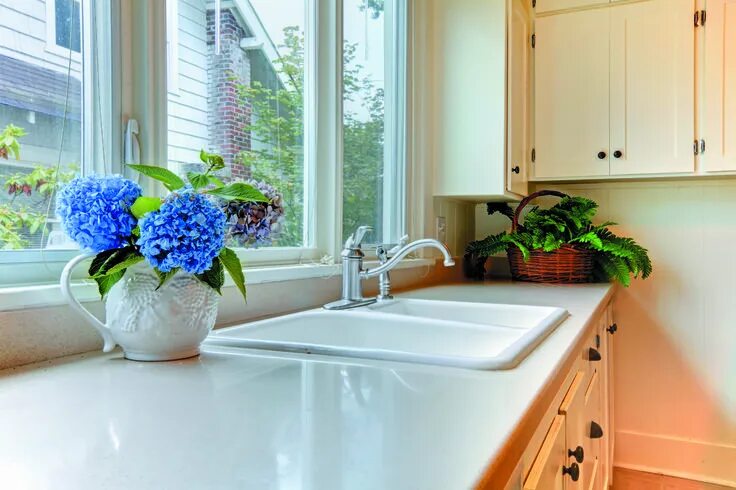 Кухонные мойки у окна фото Depiction of Kitchen 101: Creating Healthier and Greener Kitchen Kitchen surface