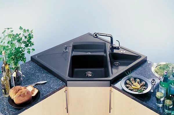 Кухонные мойки в углу фото накладная угловая кухонная мойка Kitchen, Home decor, Outdoor decor