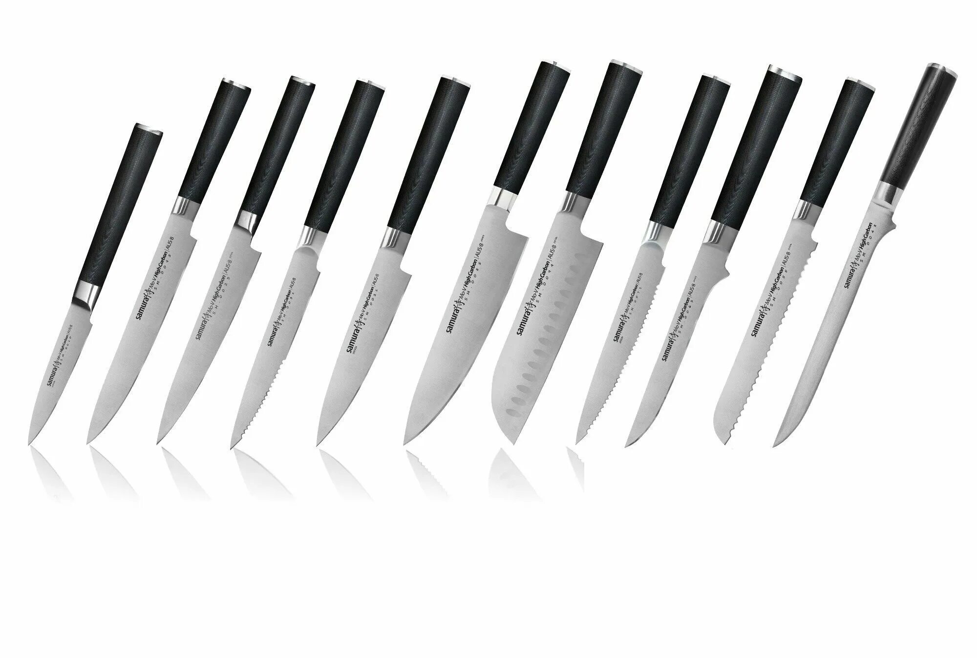 Кухонные ножи фото назначение Набор из 6 ножей кухонных Samura Mo-V (10, 23, 45, 55, 85, 94) (SM-0600) - купит
