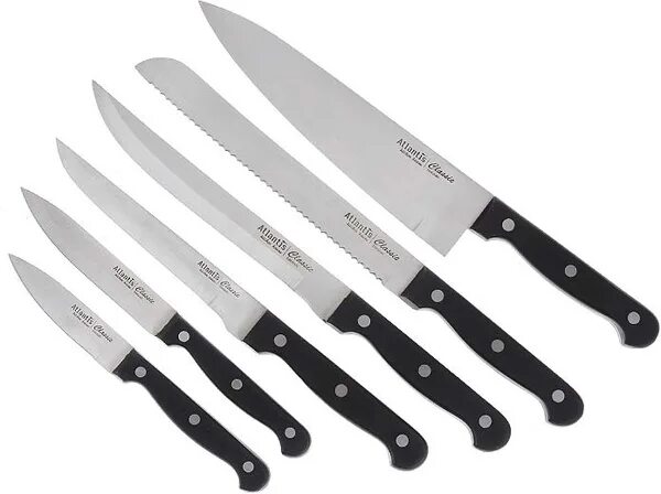 Кухонные ножи цены фото Набор кухонных ножей ATLANTIS, Нержавеющая сталь купить по низкой цене с доставк