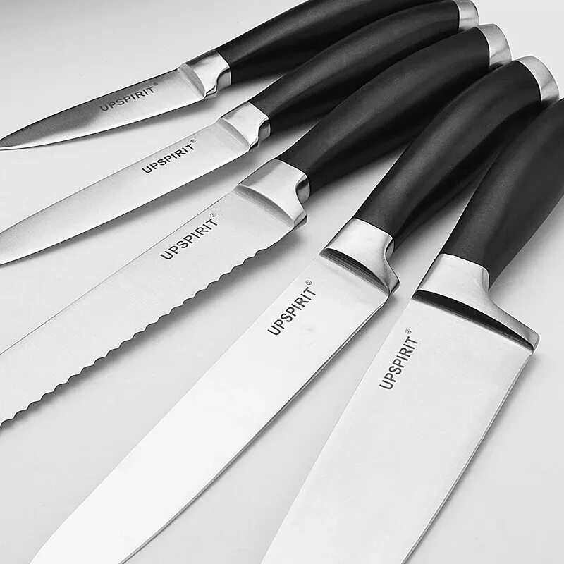 Кухонные ножи цены фото Купить горячая 5 шт./компл. нержавеющая сталь кухня ножей пом ручка черный хлеб 