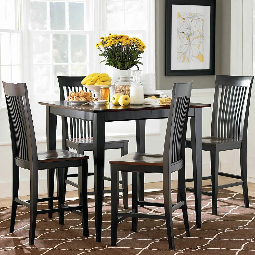 Кухонные обеденные фото Contemporary dining set Dining table in kitchen, Square dining table set, Contem