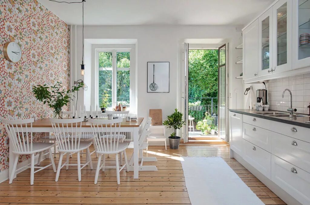 Кухонные обои для стен в интерьере Влагостойкие обои для кухни: виды, как выбрать, плюсы и минусы, нюансы по поклей