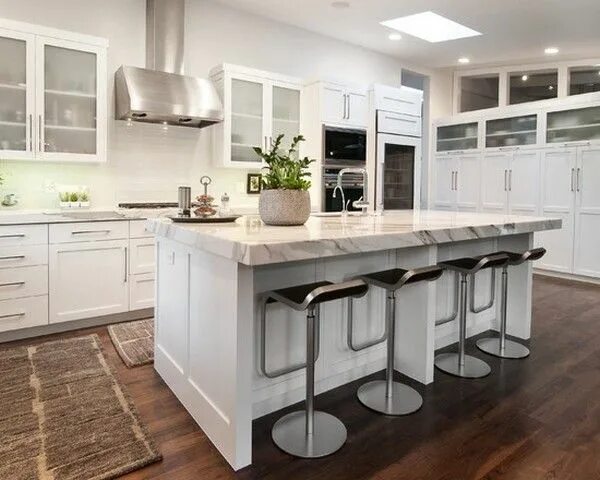 Кухонные островки фото White Kitchen Cabinets With Granite Countertops White Kitchen Cabinets with Gran