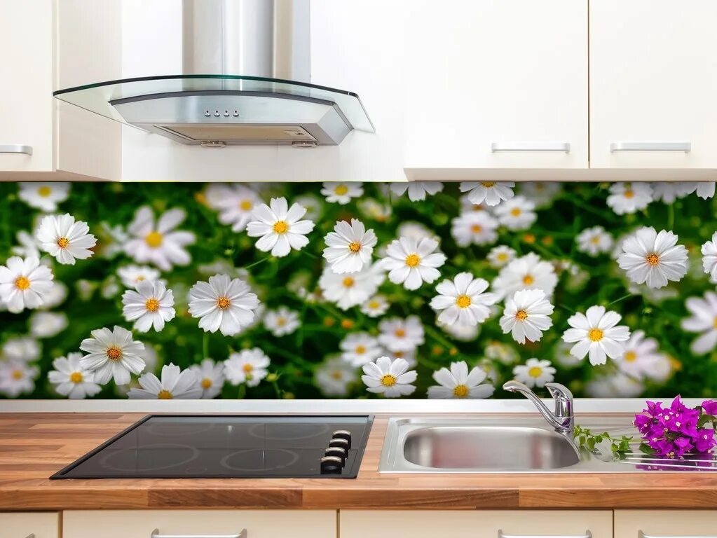 Кухонные панели фото цена Кухонный фартук Цветочная нежность, 2440 х 600 x 3.2 мм купить в Дмитрове