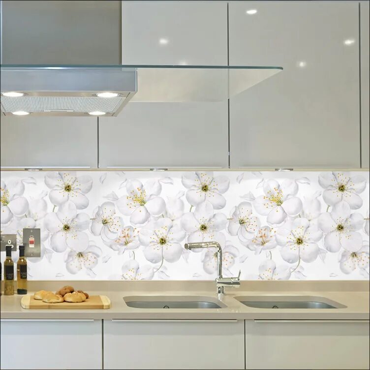 Кухонные панели на стену фото цена Кухонный фартук 482 Яблоневый цвет - описание, фото и преимущества