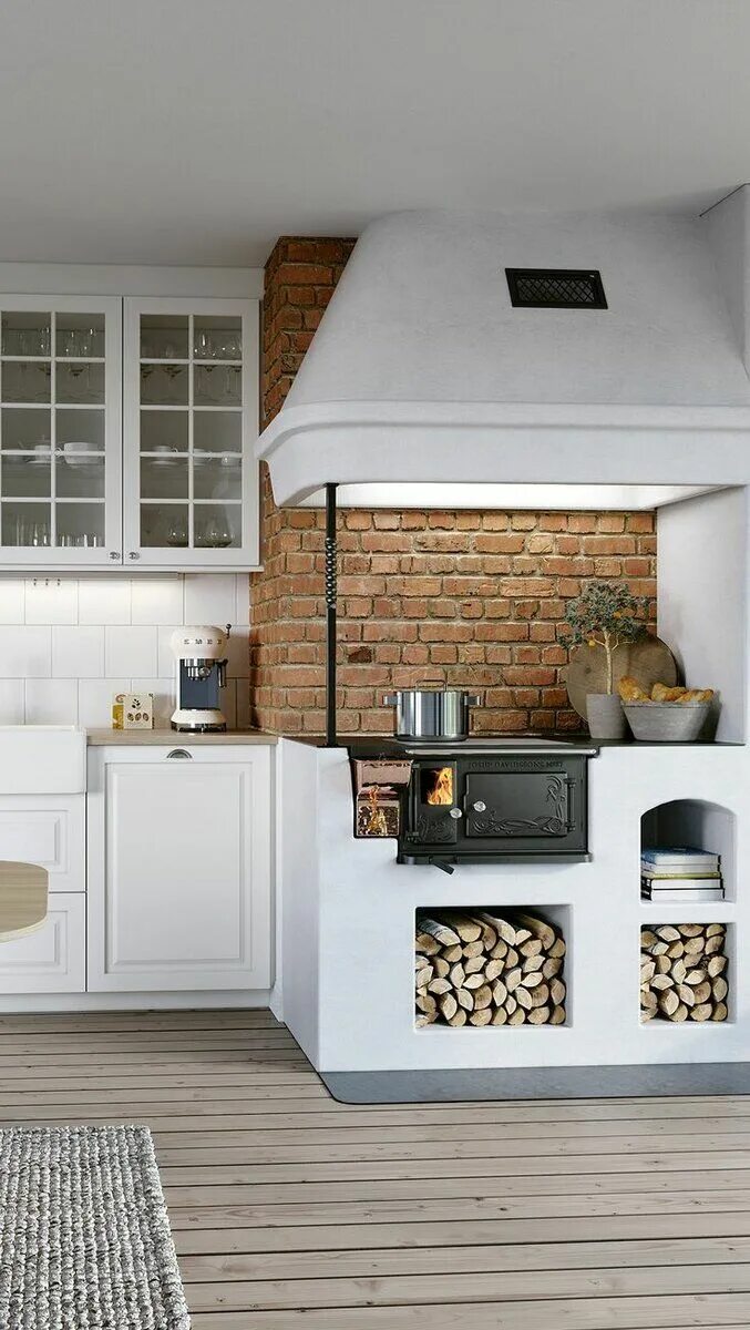 Кухонные печи фото Русская печь снова популярна в современных интерьерах! Stugkök, Kök gammal stil,