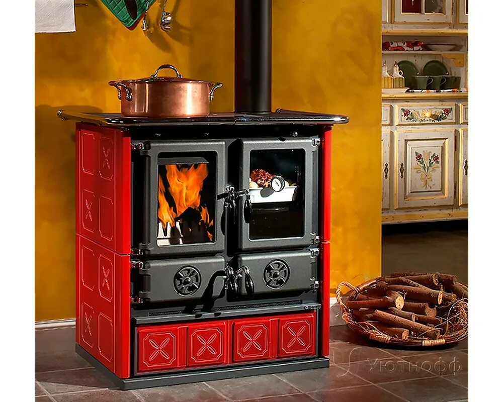 Кухонные печи фото Печь-камин La Nordica ROSETTA MAIOLICA BO/TO с плитой и духовкой купить