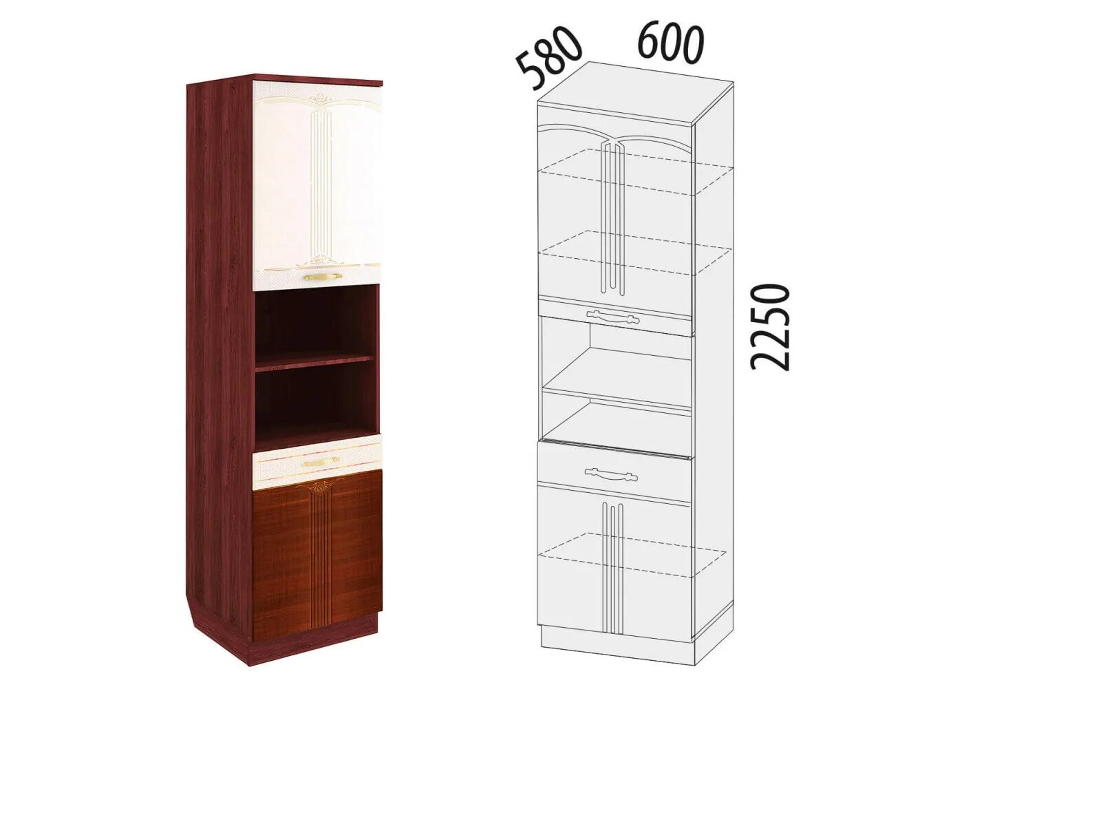 Кухонные пеналы фото Пенал кухонный "Каролина" 11.75 купить недорого в Екатеринбурге, фото, отзывы