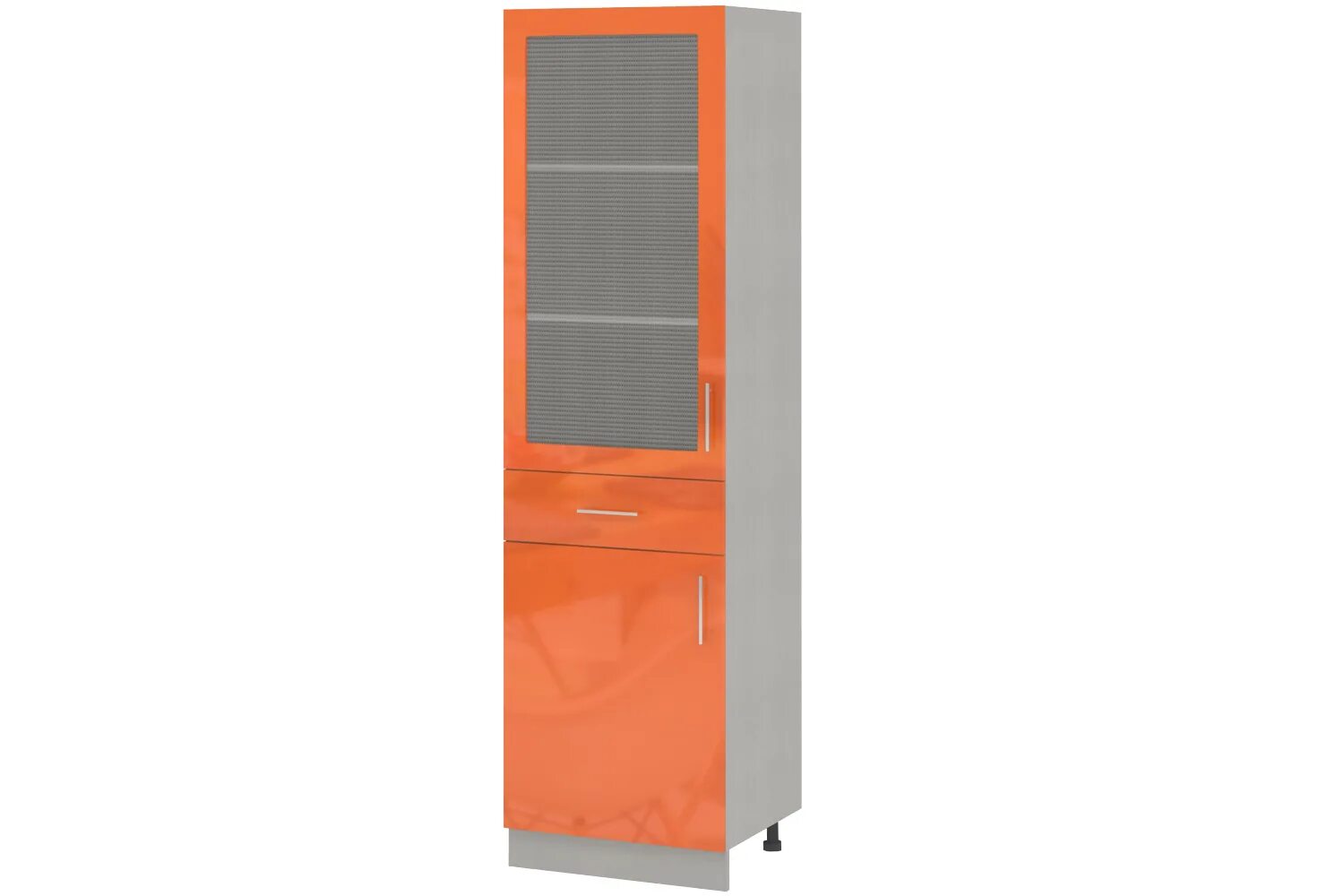 Кухонные пеналы фото цена напольные Пенал 2 дверный 1 ящик (витрина) "Палитра" (КП.003.500-02/04) купить в Калуге по