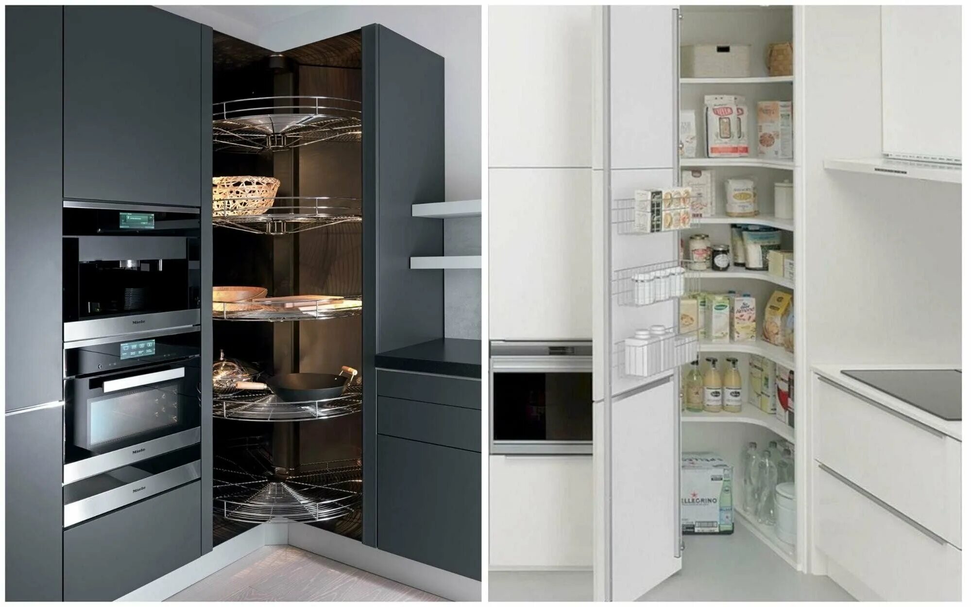 Кухонные пеналы угловые фото Угловой кухонный пенал напольный - 4sofa.ru