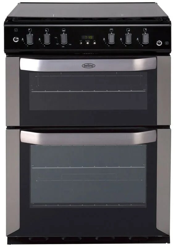 Кухонные плиты цены фото Belling FSG 60 TCLW 60cm Wide Double Cavity Gas Cooker With LED Minute Minder - 