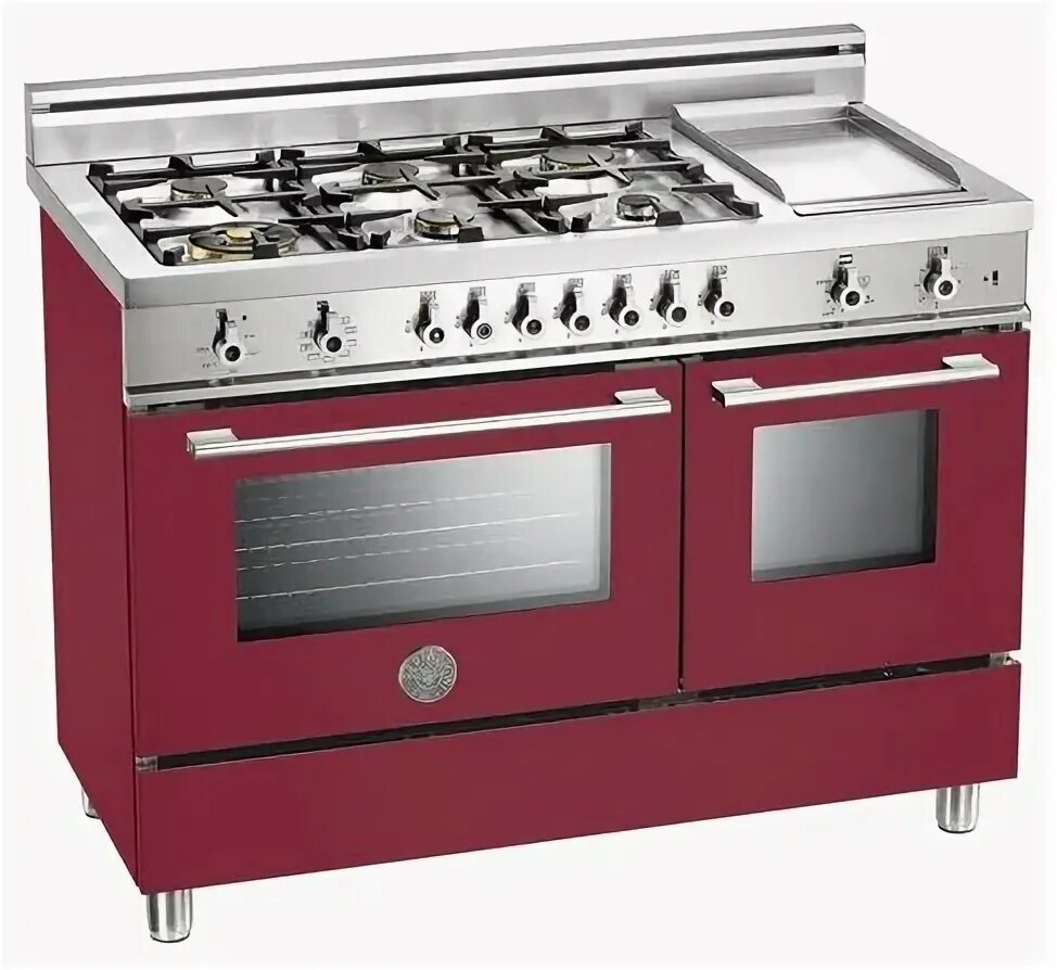 Кухонные плиты цены фото Комбинированная плита BERTAZZONI X122 6G MFE VI, красный - купить в интернет-маг
