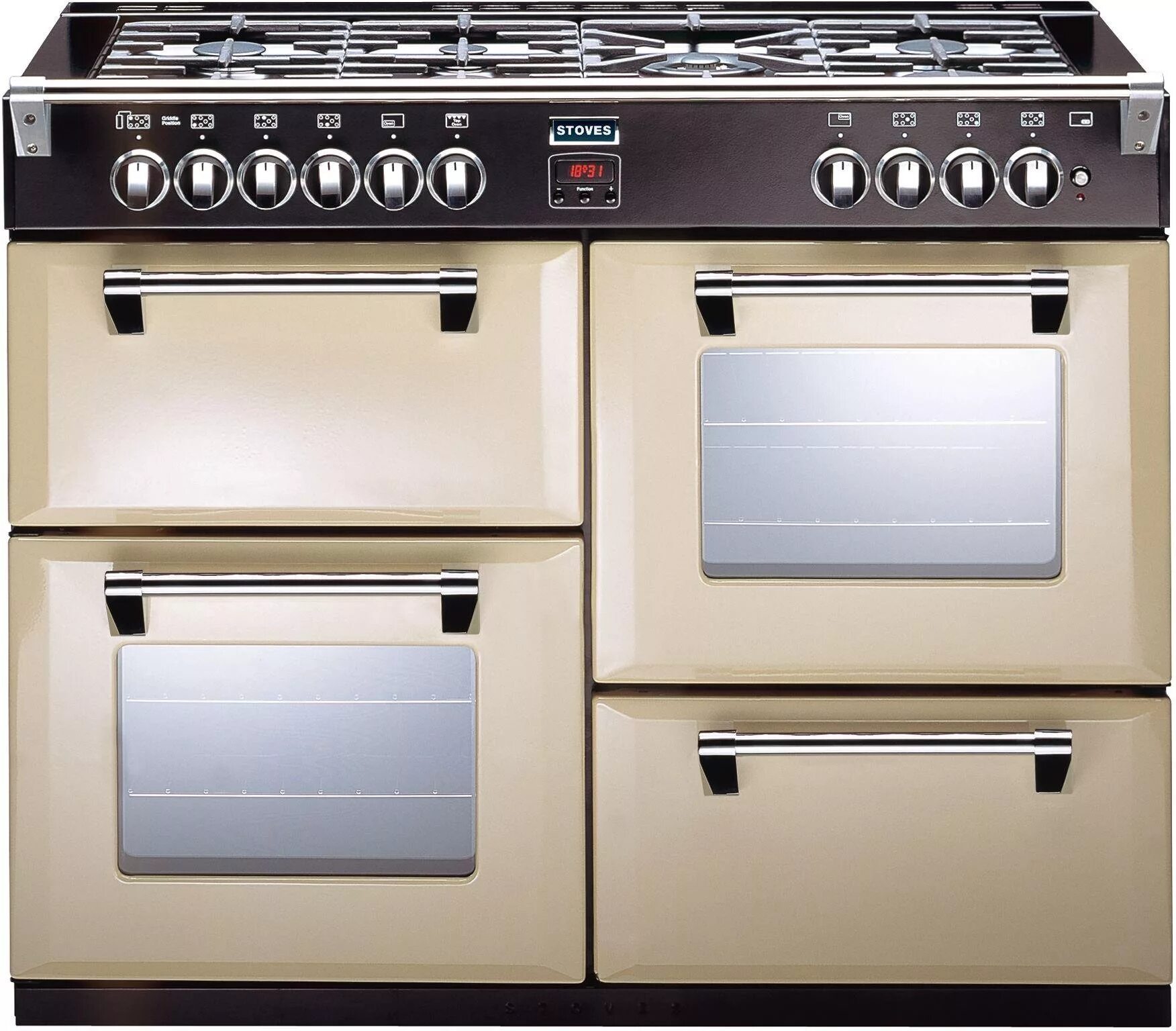 Кухонные плиты цены фото Stoves Richmond 1000DFT Dual Fuel Range Cooker - Champagne (1117796) Argos Price
