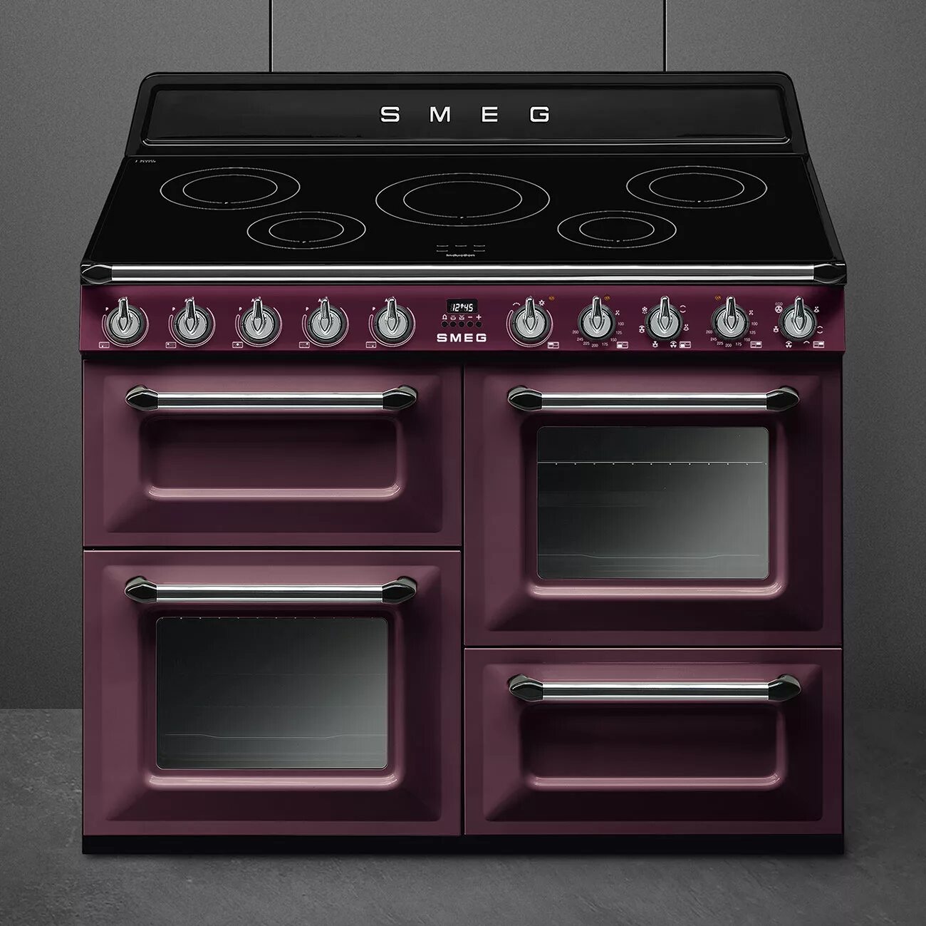 Кухонные плиты цены фото Электрический варочный центр Smeg TR4110IRW красный - купить в Москве, цены в ин