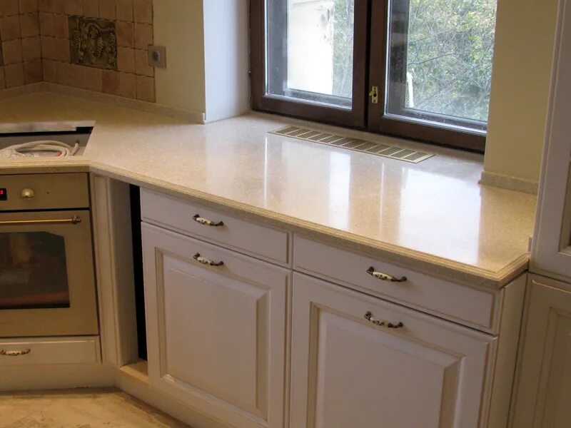 Кухонные подоконники фото Подоконники из искусственного камня