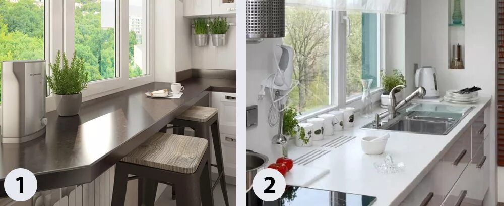 Кухонные подоконники фото Как использовать подоконник на кухне: нестандартные идеи