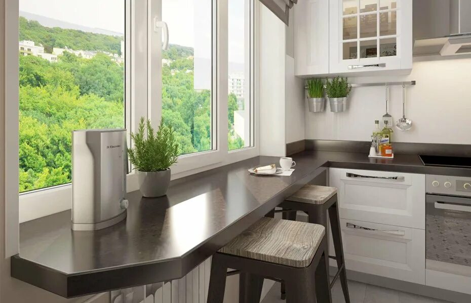 Кухонные подоконники фото Какой подоконник лучше выбрать - советы мастера StoneCeramic