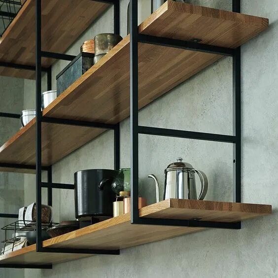 Кухонные полки в стиле лофт ボ-ド"Duvar üzeri Raflar"の ピ ン