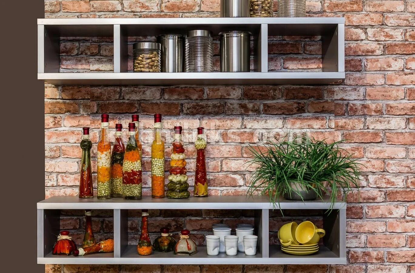 Кухонные полки в стиле лофт Мебель для кухни: Кухня Лофт Каталог кухонь, Кухни Модерн Салон "Кухни Люкс"