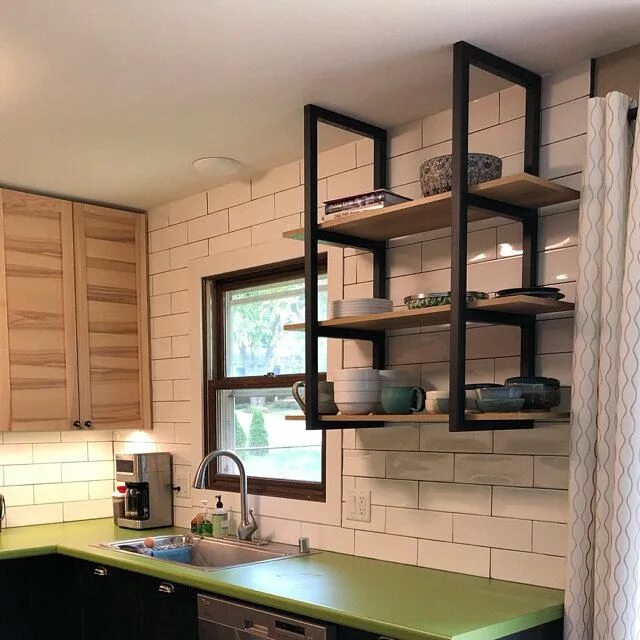 Кухонные полки в стиле лофт Medium Duty Floating Shelf Rod Bracket Iron Rod Bracket - Etsy Arredamento casa,