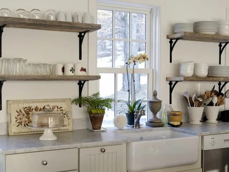 Кухонные полочки фото Pin by Гульнара Гарипова on Идеи для дома Open kitchen shelves, Shelving in kitc