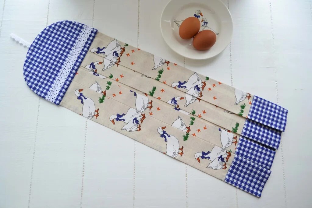 Кухонные полотенца сшить своими руками фото выкройки Полотенце в стиле кантри "Чешский гусь", кухня кантри Интернет-магазин льна Льня
