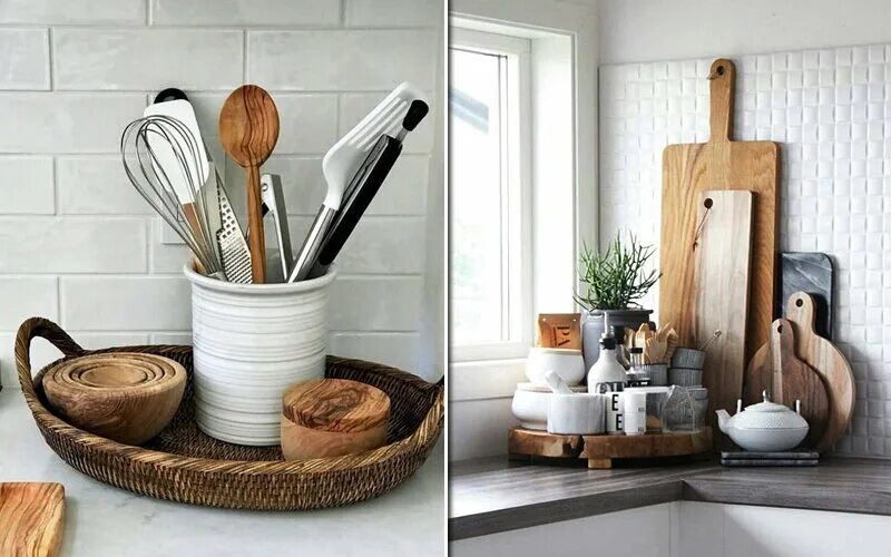 Кухонные предметы интерьера Оригинальный декор для кухни из вещей, которые всегда на ней под рукой: 5 вдохно