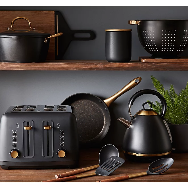 Кухонные предметы интерьера Black and Gold Stainless Steel 4 Slice Toaster Home George Home decor kitchen, C