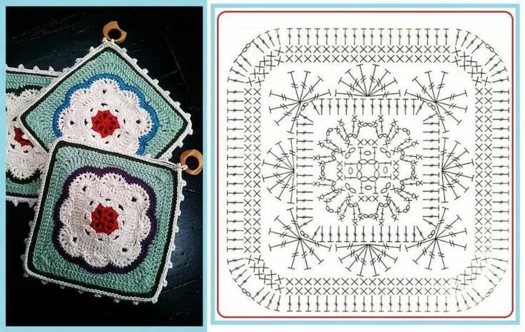 Кухонные прихватки вязаные крючком со схемами Российский Сервис Онлайн-Дневников Вязаные крючком подставки под чашки, Узоры дл
