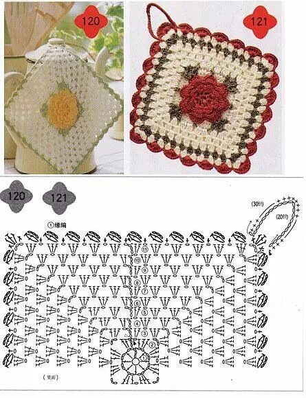 Кухонные прихватки вязаные крючком со схемами Dolce Vita: Łapki do garnków Вязание крючком покрывало узор, Вязаные крючком под