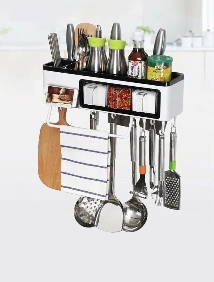 Кухонные принадлежности и аксессуары фото Держатель кухонный, Полка для кухни для специй, для разделочных досок, 11 см х 4