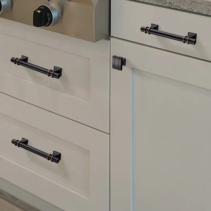 Кухонные ручки фото Черные ручки для мебели шкафа и ящика из цинкового сплава кухонные Вытяжная - От