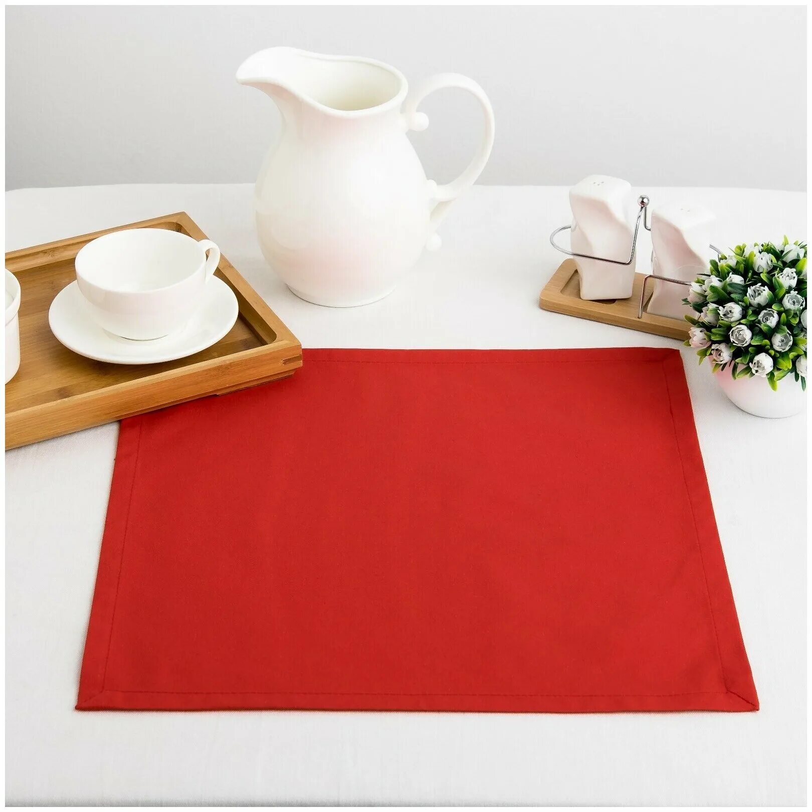 Кухонные салфетки фото Салфетка декоративная Этель "Новый Год" 40х40 см, цвет красный, 100% хлопок, сар