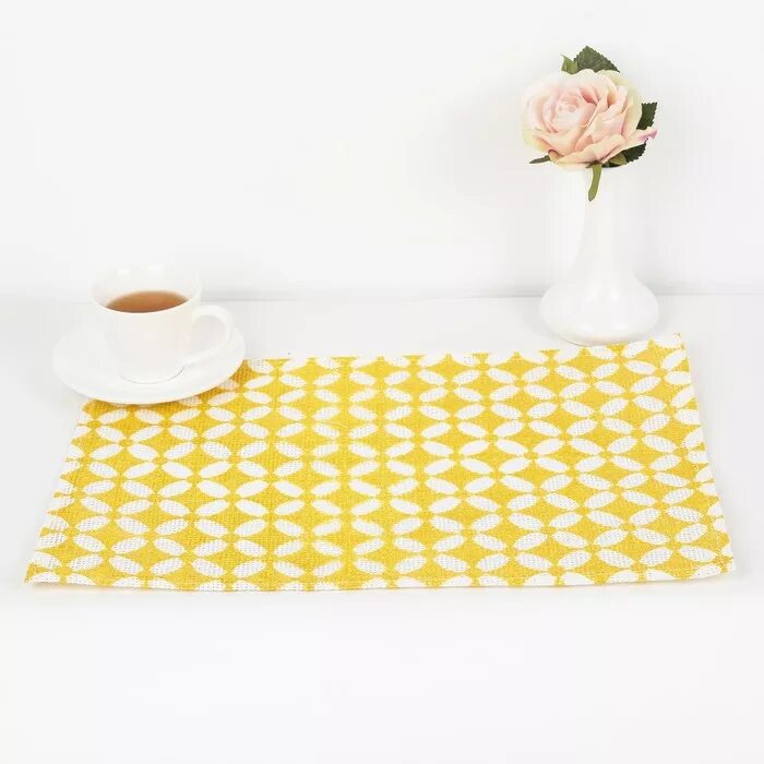 Кухонные салфетки фото Салфетка кухонная "Ромбы" 45х30 см, цвет желтый (1081177k) купить в интернет-маг